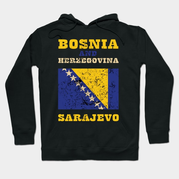 Flag of Bosnia and Herzegovina Hoodie by KewaleeTee